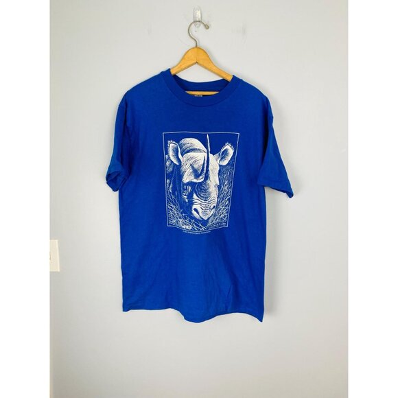 Vintage Black Rhino T-shirt, Paul Breeden Size XL Made in USA, 90s Environmental - Picture 9 of 9